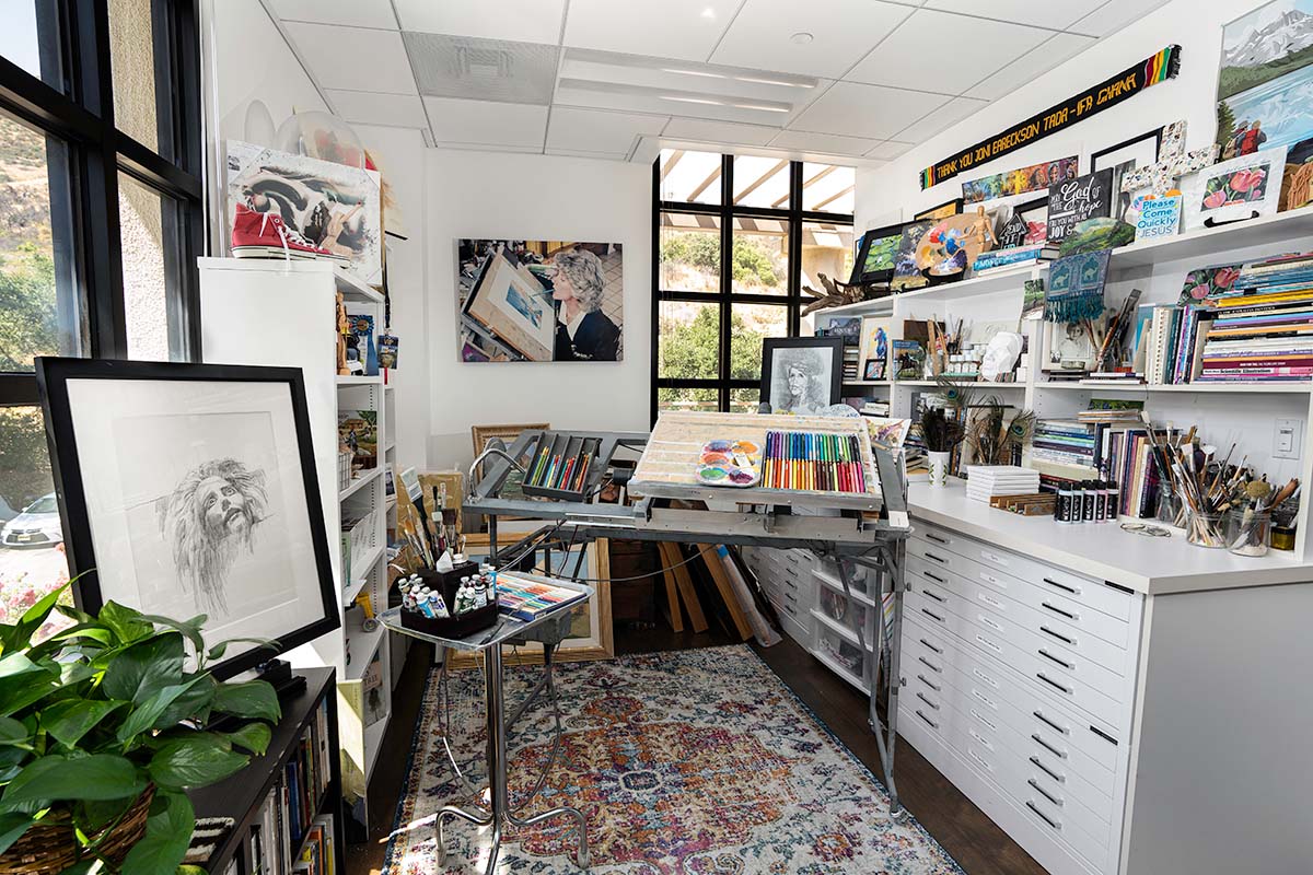Joni's art studio at the International Disability Center